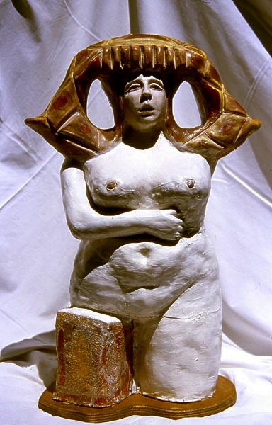 YELLOW WOMAN ceramics cm.80x50x35 euros:3.000